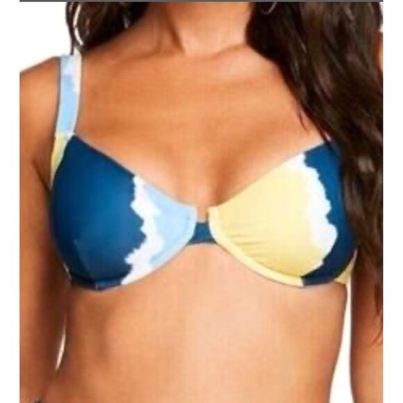 New Jessica Simpson Womens Sz S Smooth Sailing Tie Dye Underwire Bikini Top T3 - Picture 1 of 10